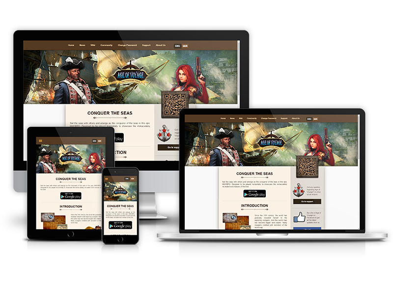 Age of Voyage website all devices