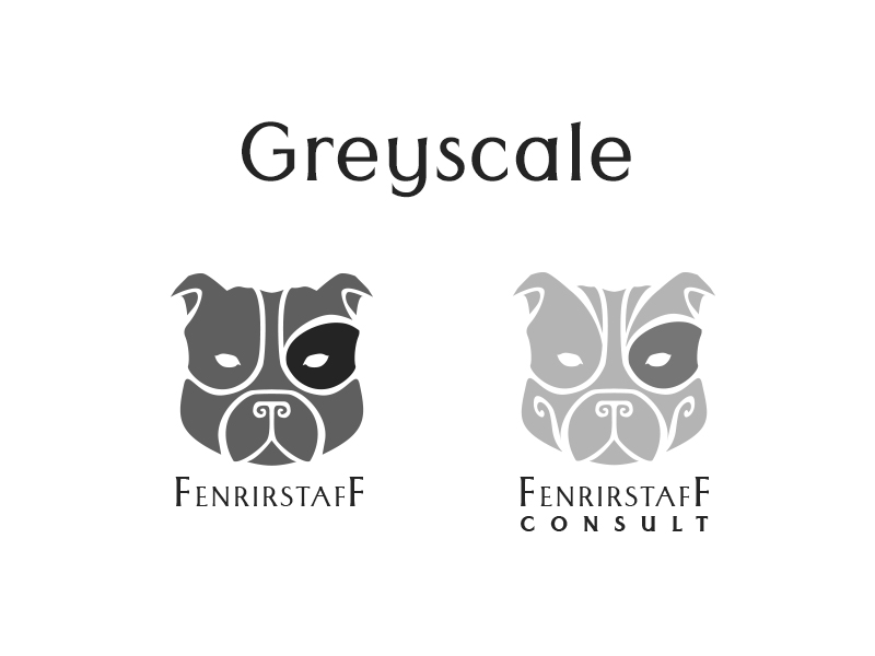 Fenrirstaff logo greyscale