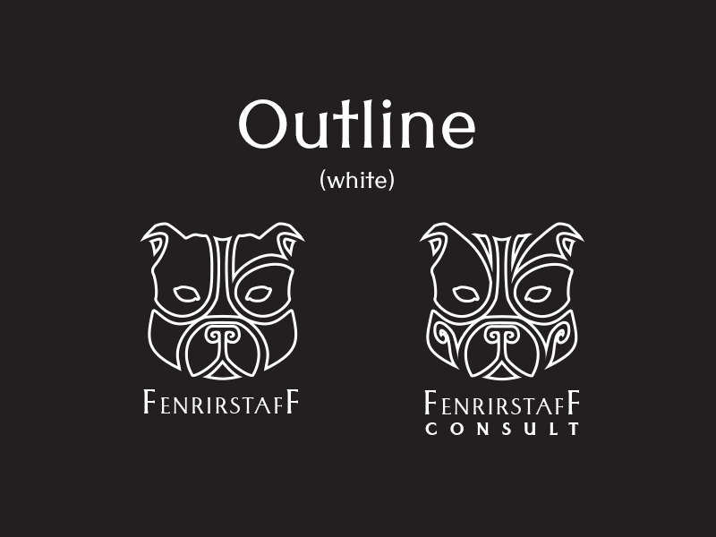 Fenrirstaff logo outline (white)