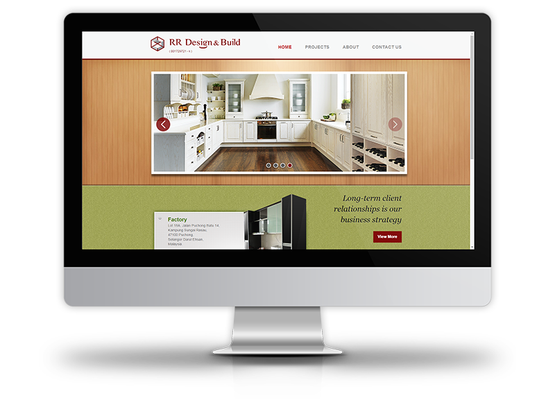 RR design and build website desktop display
