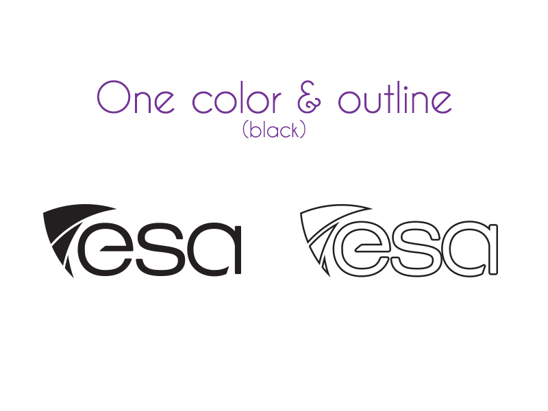 esa one color and outline logo (black)