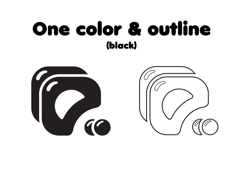 QQ Ceria one color and outline logo (black)