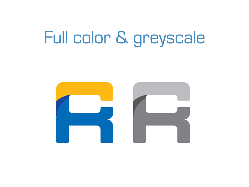 freelancing design logo full color and greyscale logo