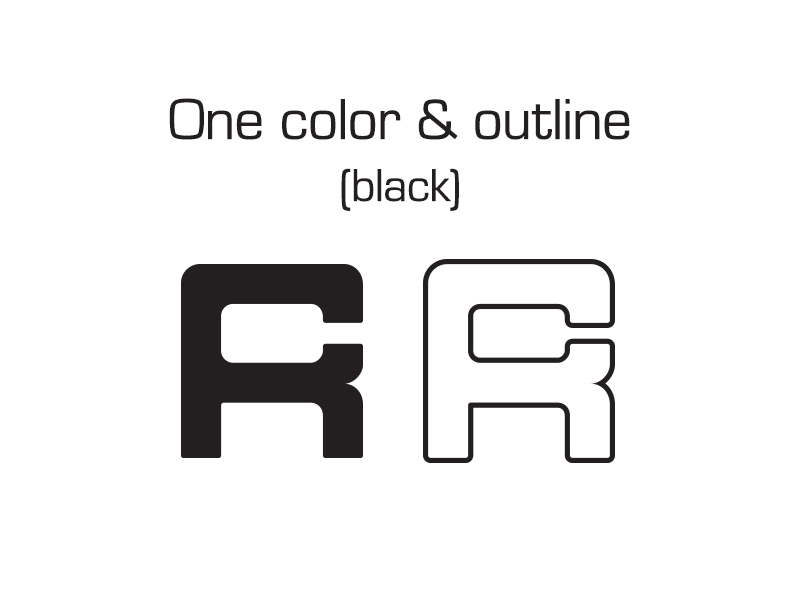 freelancing design logo one color and outline logo (black)
