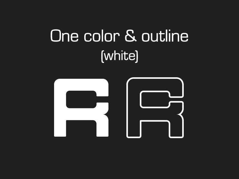 freelancing design logo one color and outline logo (white)