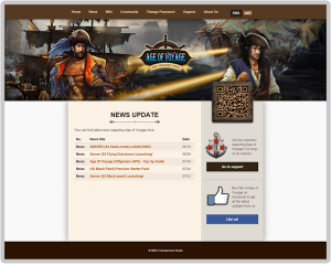 Age of Voyage news page