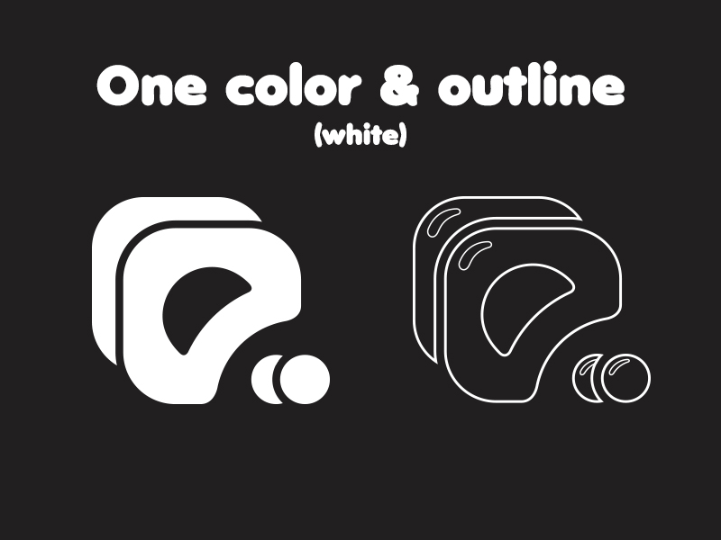 QQ Ceria one color and outline logo (white)