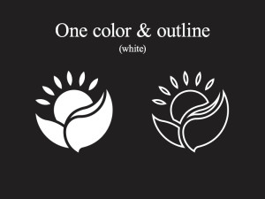 Global Algromed one color and outline logo (white)